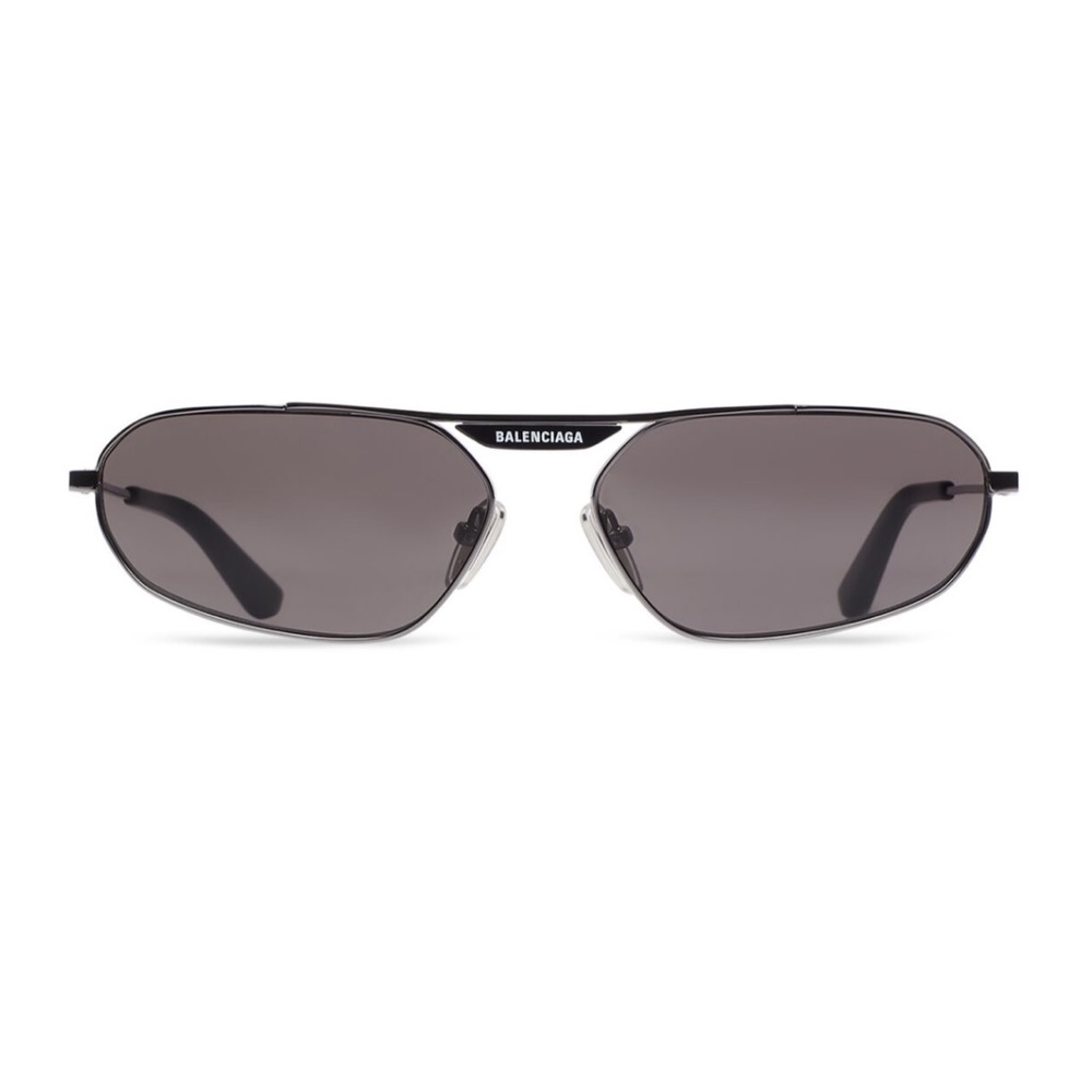 BALENCIAGA TAG 2.0 OVAL SUNGLASSES IN BLACK